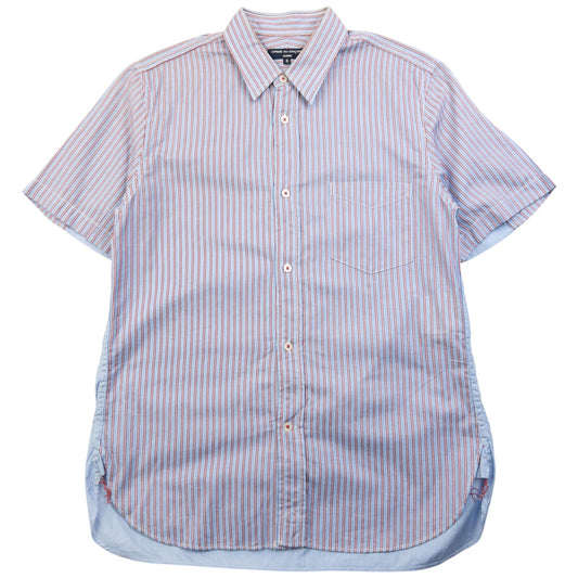 Vintage 2000s Comme Des Garçons HOMME Short Sleeve Button Up Shirt Size S | Small, Blue
