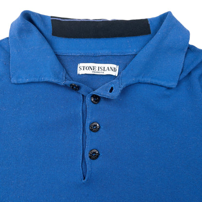 Vintage 2000sStone Island Lightweight Polo Jumper Size L | Large, Blue