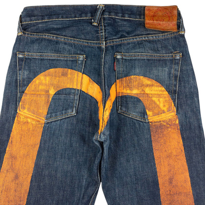 Vintage Evisu Painted Daicock Japanese Denim Jeans Size W30