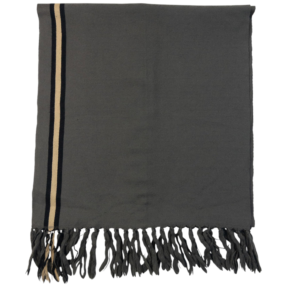 Vintage 2000s Gucci Monogram Wool Tassel Scarf | O/S, Grey