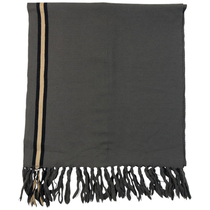 Vintage 2000s Gucci Monogram Wool Tassel Scarf | O/S, Grey