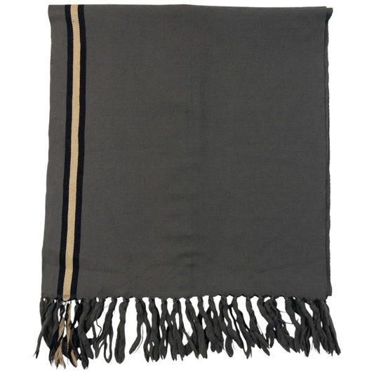 Vintage 2000s Gucci Monogram Wool Tassel Scarf | O/S, Grey