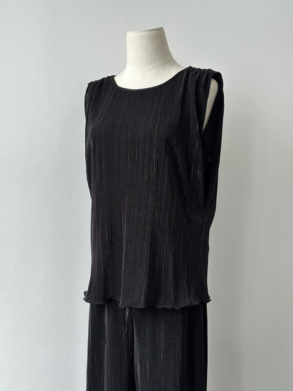 DKNY 2000s Pleated Wide Leg Two Piece Set - M/W28