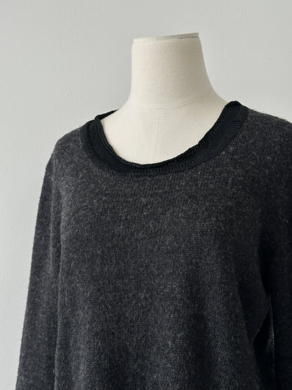 Emporio Armani 1990s Shetland Wool Boxy Bell Sleeve Jumper - M-L