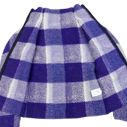 Vintage 90s Issey Miyake Checkered Zip Cardigan Womens SAMPLE Size S | Small, Purple