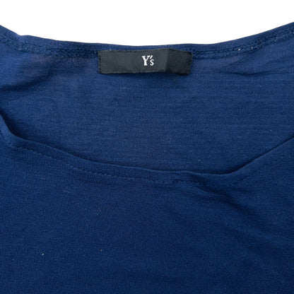 Vintage 90s Yohji Yamamoto Sheer Silk T Shirt Womens Size M | Medium, Navy