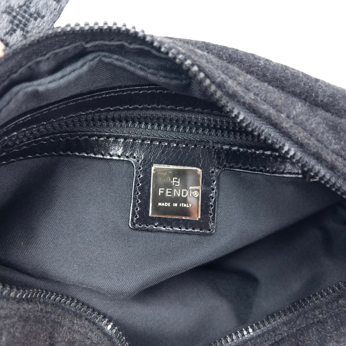 Vintage 2000s Fendi Wool Crossbody Bag | O/S, Grey