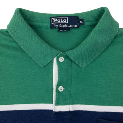 Vintage 90s Polo Ralph Lauren Striped Long Sleeve Polo Shirt Size XL | XL, Red