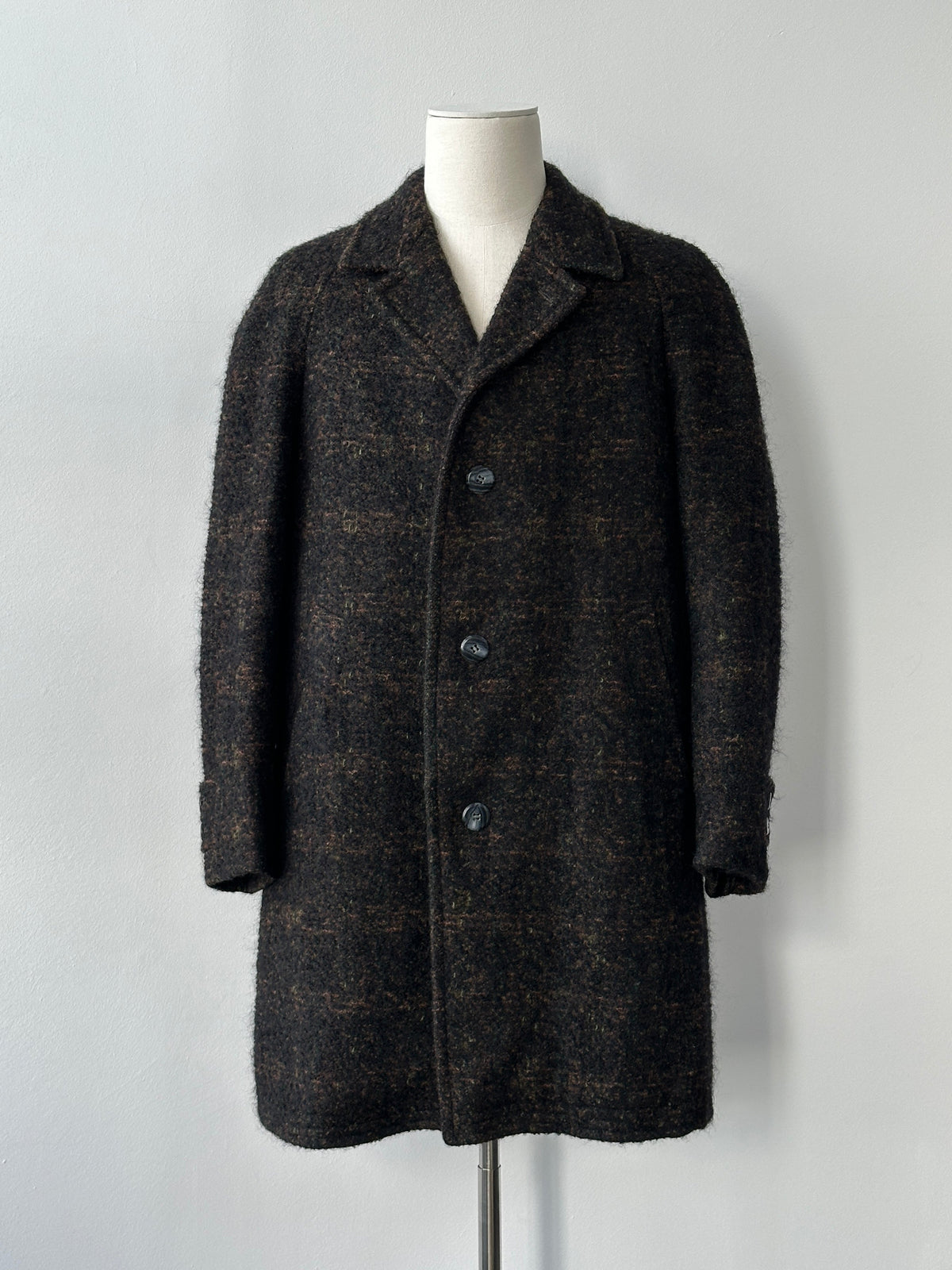Vintage 1990s Wool Mohair Single Breasted Coat - L