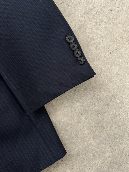 Christian Dior Monsieur 1980s Striped Single Breasted Blazer - 44R