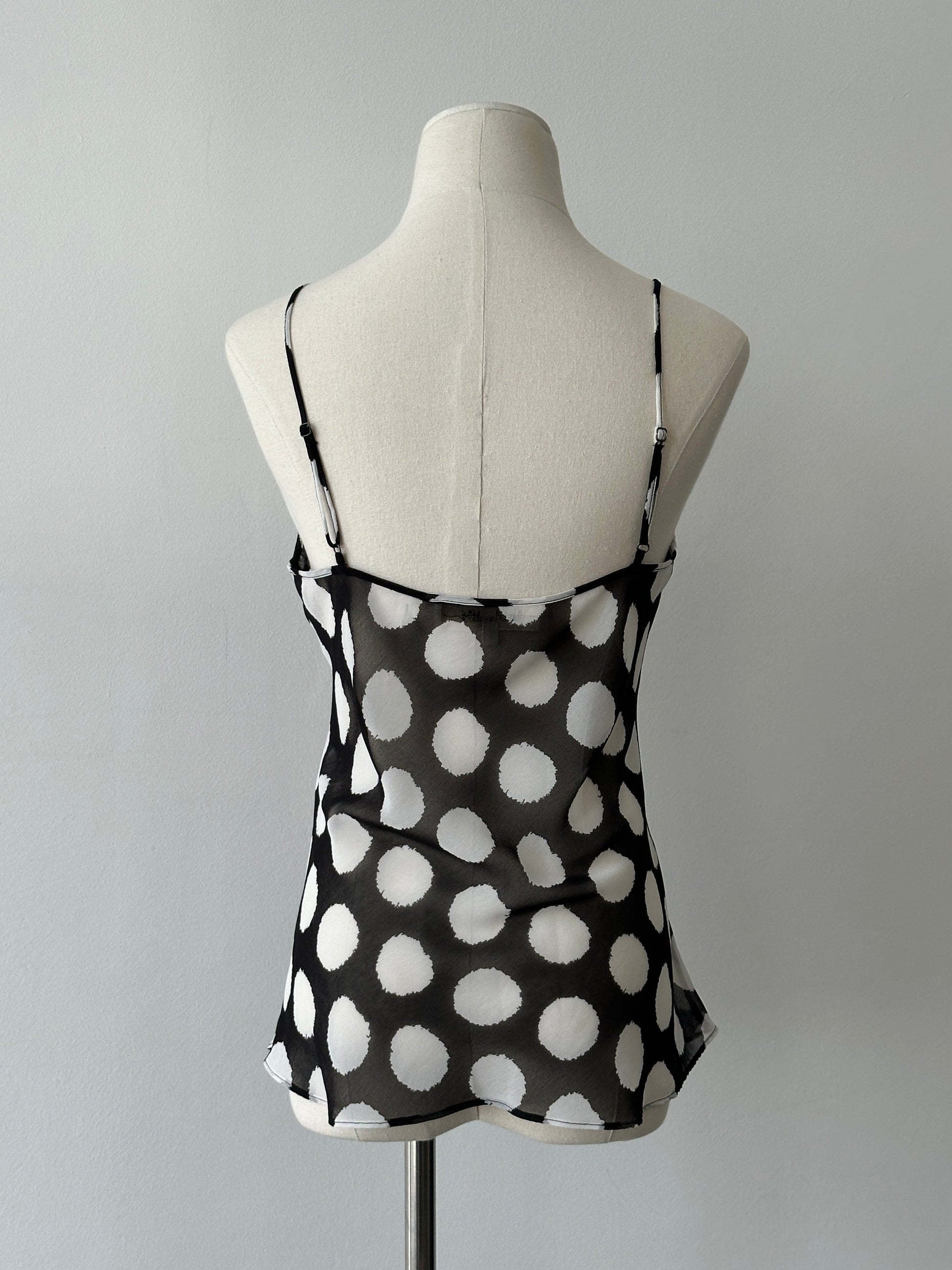 Diane Von Furstenberg 2000s Sheer Spotted Cami Top - M