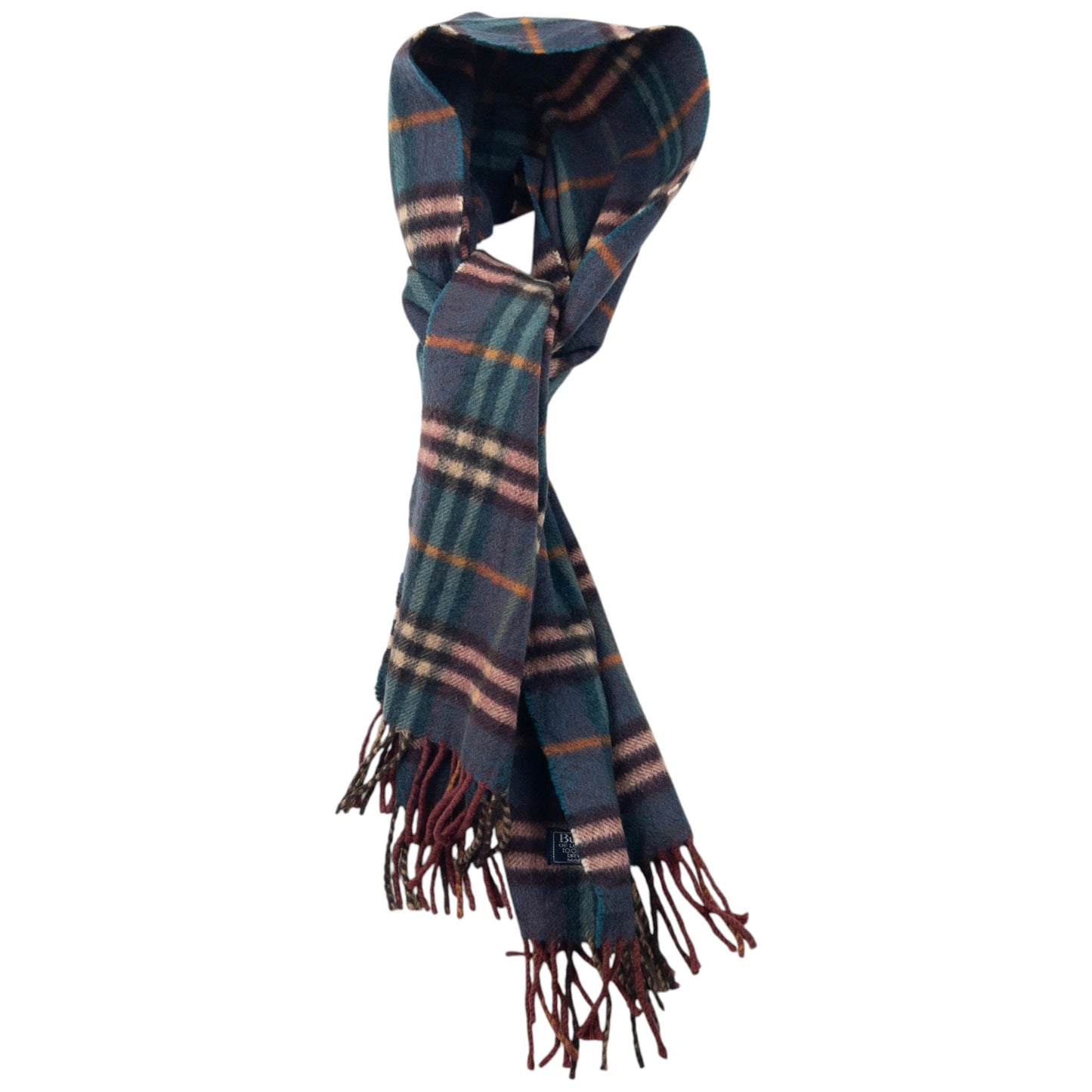 Vintage Burberry Nova Check Cashmere Tassel Scarf