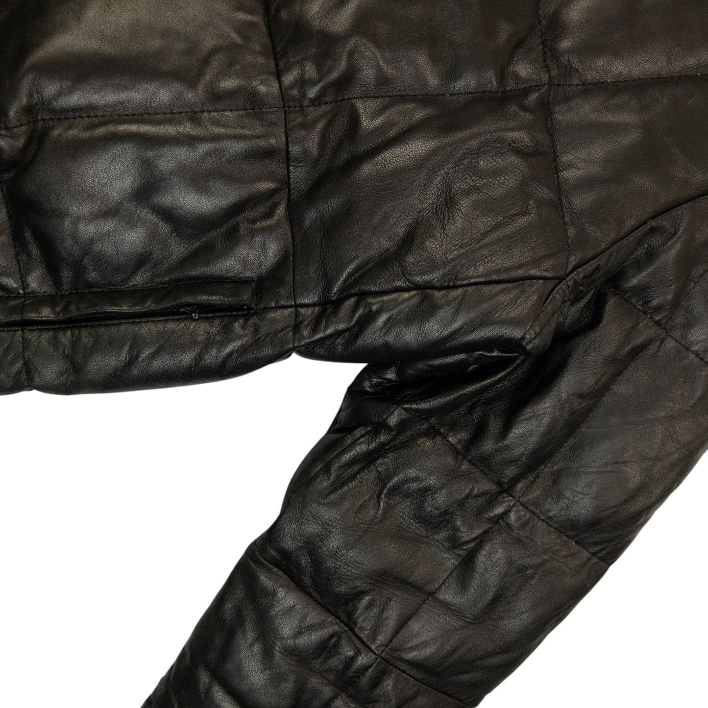 Vintage 2000s Yohji Yamamoto A.A.R Leather Puffer Jacket Size M | Medium, Black