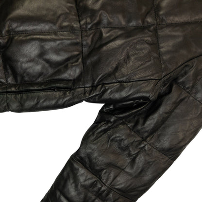 Vintage 2000s Yohji Yamamoto A.A.R Leather Puffer Jacket Size M | Medium, Black