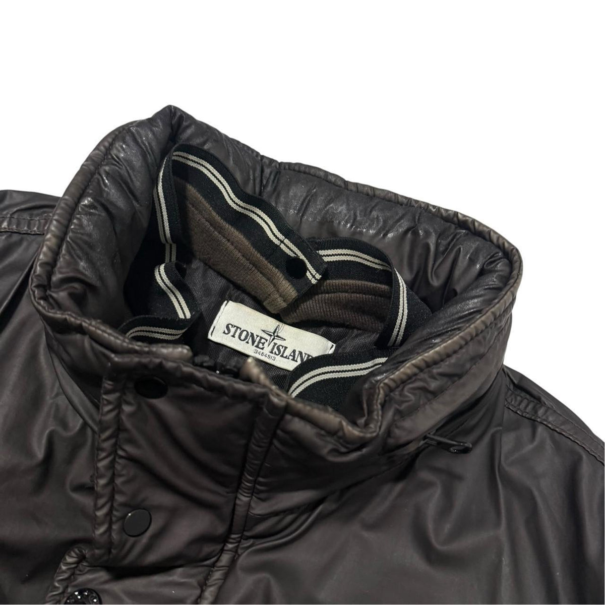 Stone Island Mussola Gommata Jacket | Large, Dark Brown