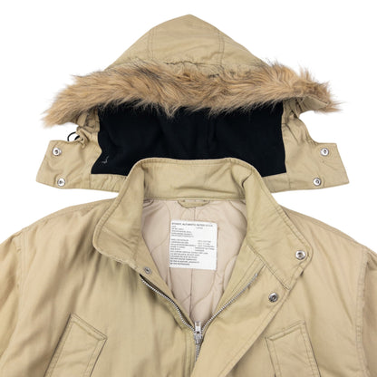 Vintage Stussy Fur Hood Padded Zip Up Jacket Size L