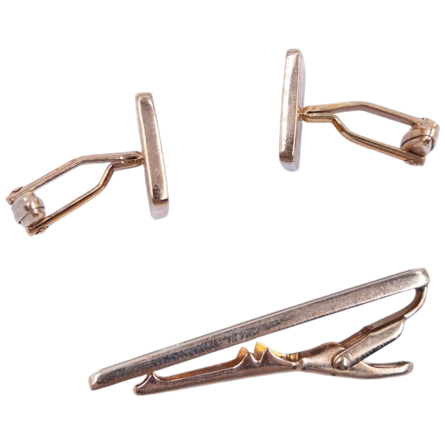 Vintage Dior Embossed Cufflinks & Tie Clip Set