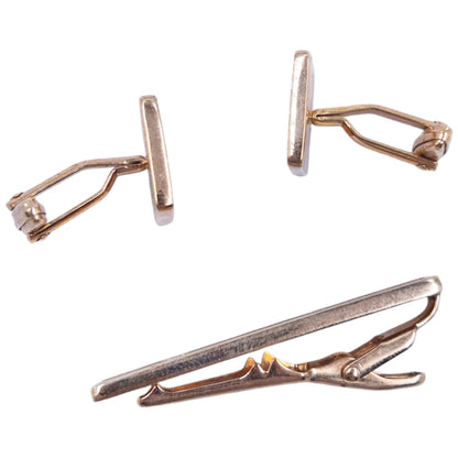 Vintage Dior Embossed Cufflinks & Tie Clip Set