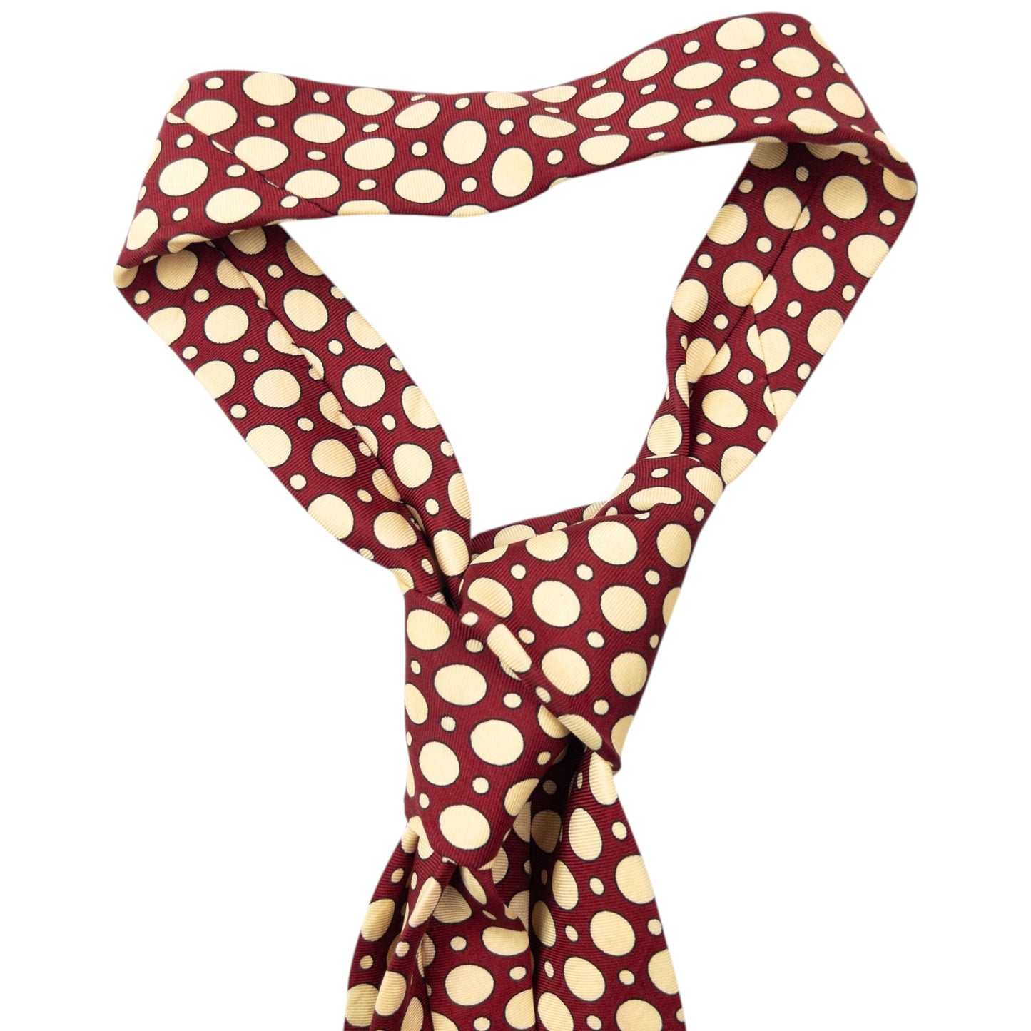Vintage 90s Burberry Polka Dot Silk Tie | O/S, Cream