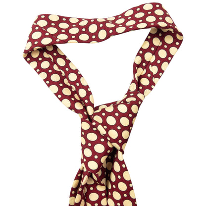 Vintage 90s Burberry Polka Dot Silk Tie | O/S, Cream