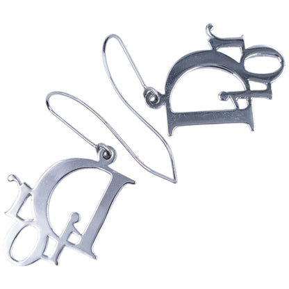 Vintage 2000s Dior Silver Logo Earrings | O/S, Grey
