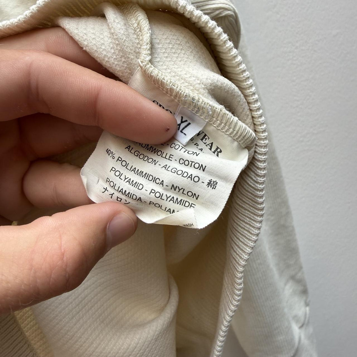 Early 00’s Stone Island Ribbed Zip Jumper (XL) | Extra Large, Cream
