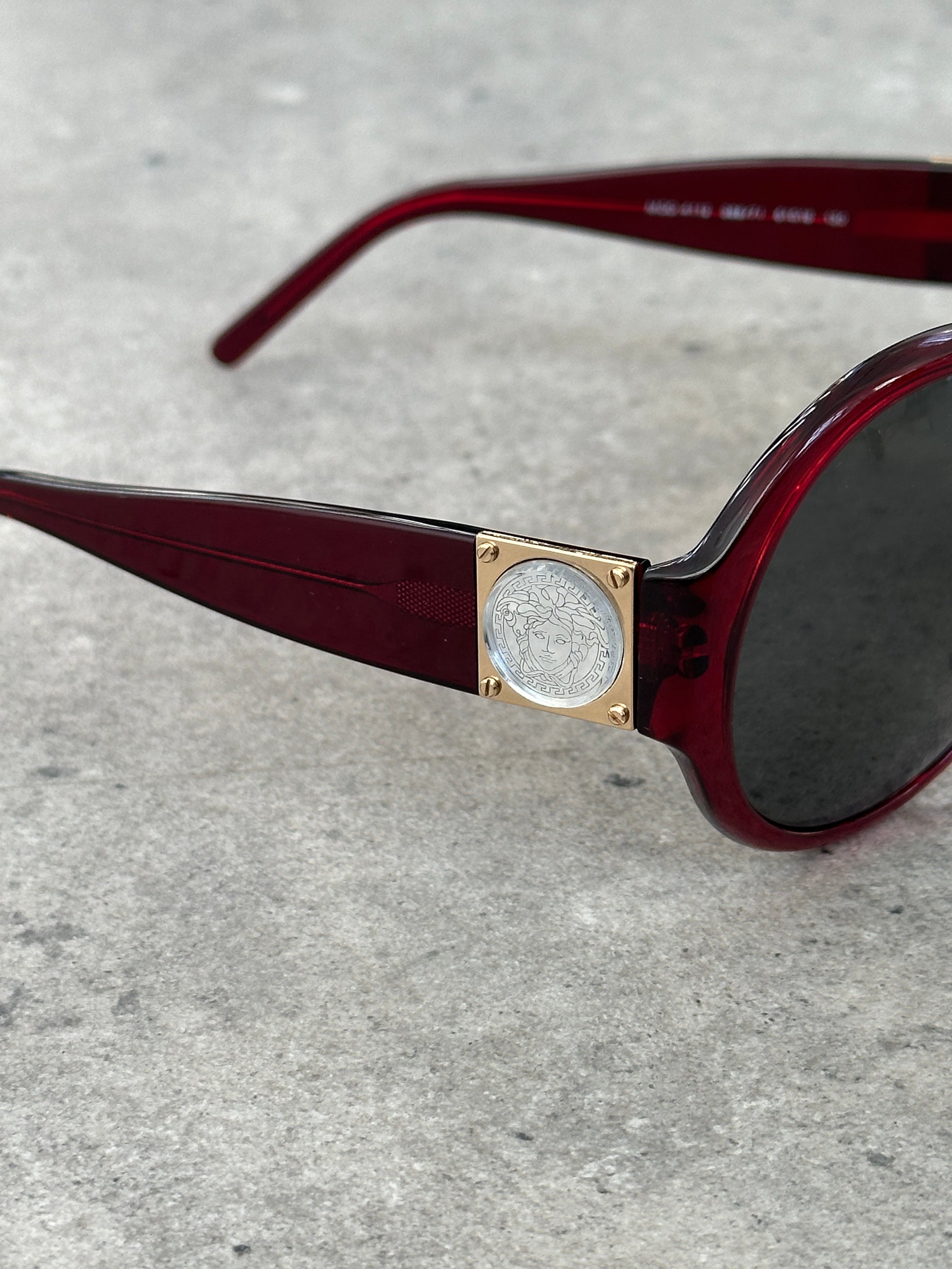 Versace 1990s Oversized Round Medusa Logo Sunglasses
