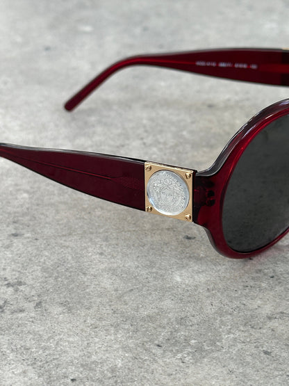Versace 1990s Oversized Round Medusa Logo Sunglasses