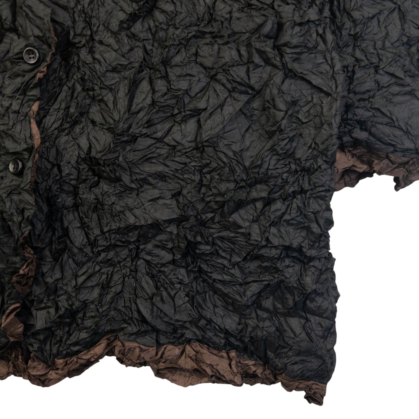 Vintage 90s Issey Miyake Reversible Button Up Crinkle Jacket Size M | Medium, Black