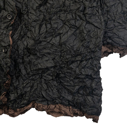 Vintage 90s Issey Miyake Reversible Button Up Crinkle Jacket Size M | Medium, Black