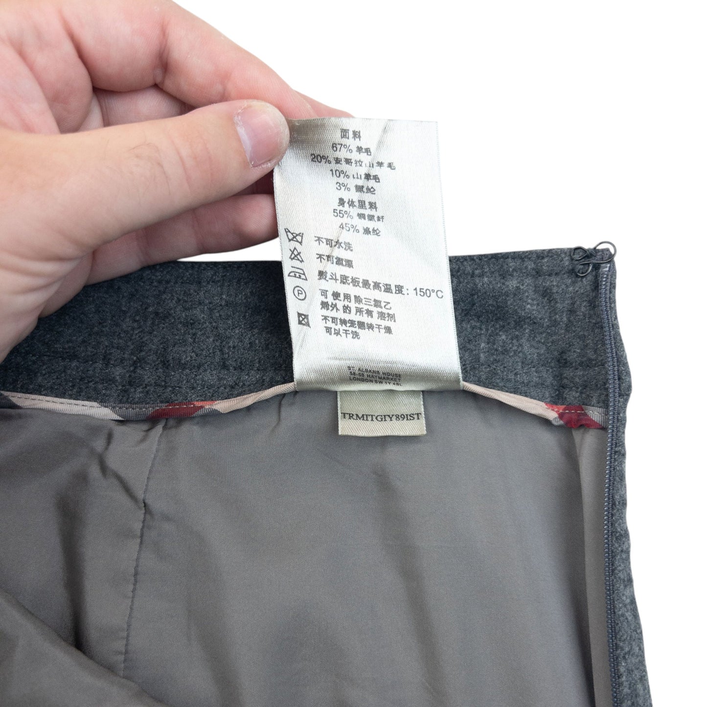 Vintage Burberry Wool Skirt Womens Size W30 | W30, Grey