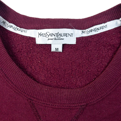 Vintage 2000s YSL Yves Saint Laurent Embroidered Sweatshirt Size M | Medium, Burgundy