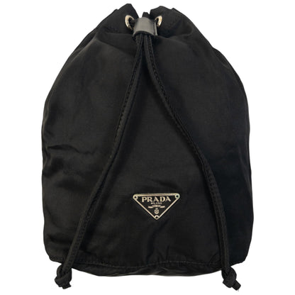 Vintage 90s Prada Drawstring Pouch Bag | O/S, Black