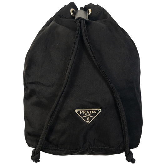 Vintage 90s Prada Drawstring Pouch Bag | O/S, Black