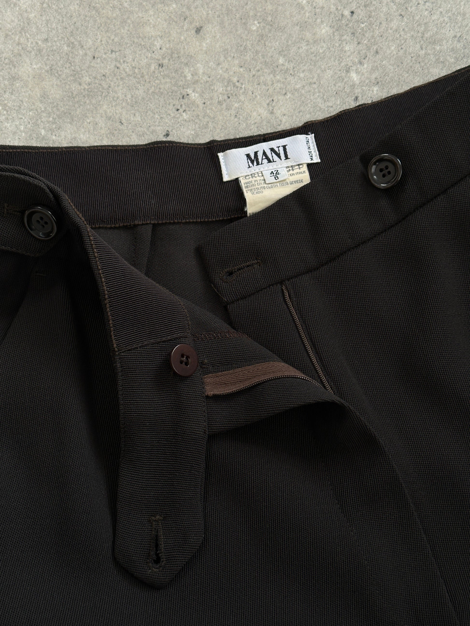 Mani 1990s Pure Wool Straight Leg Trousers - W26