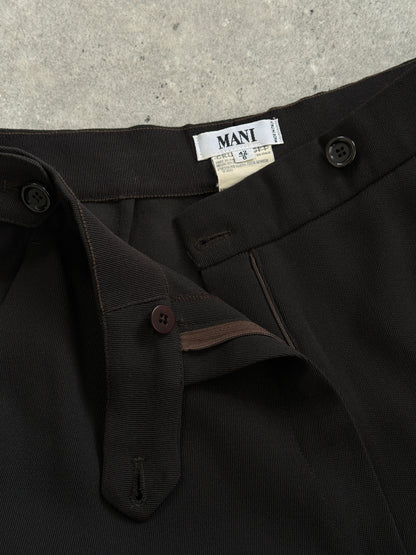 Mani 1990s Pure Wool Straight Leg Trousers - W26