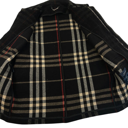 Vintage 2000s Burberry Nova Check Wool Jacket Size XL | XL, Black