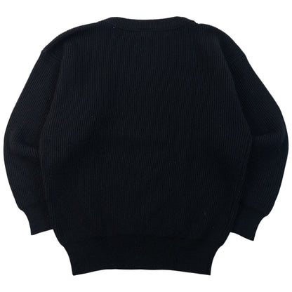 Vintage 90s Marithe + Francois Girbaud Ribbed Wool Knit Jumper | Small, Black