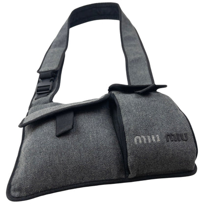 Vintage 1999 Miu Miu Wool Crossbody Bag | O/S, Black