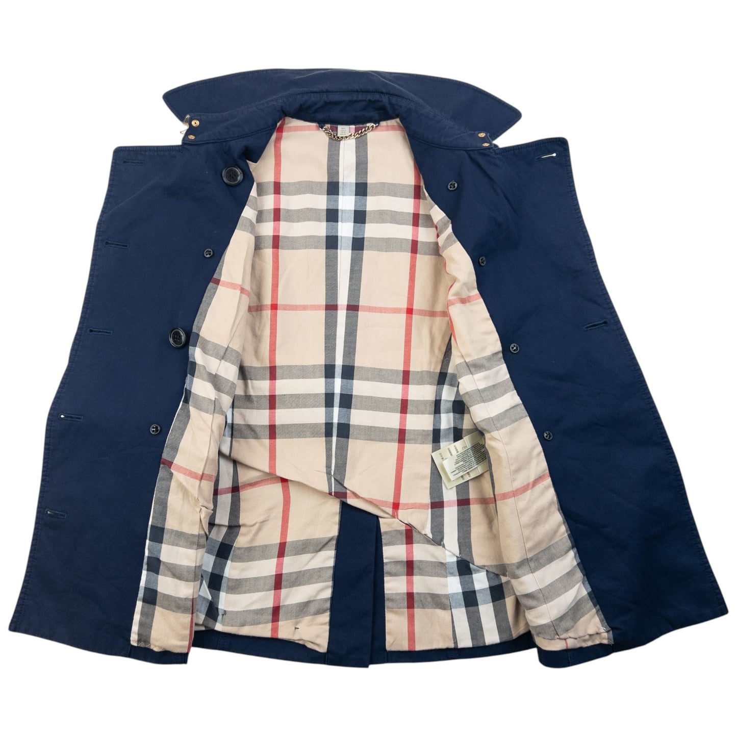 Vintage Burberry Nova Check Lined Belt Waist Jacket Womens Size M | Medium, Navy