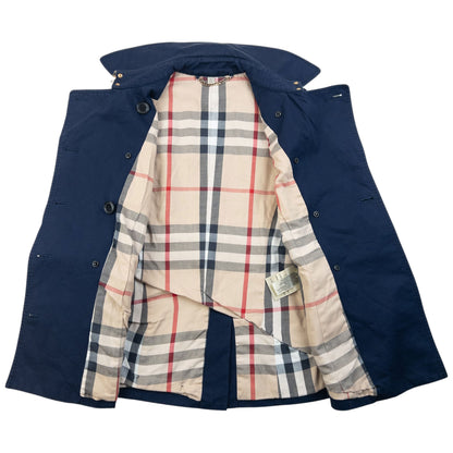 Vintage Burberry Nova Check Lined Belt Waist Jacket Womens Size M | Medium, Navy