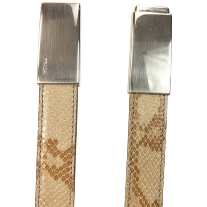 Vintage 2000s Prada Snakeskin Leather Belt Womens Size W25 | O/S, Beige