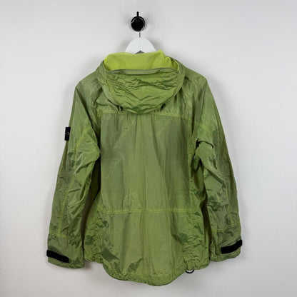 Stone Island Nylon Metal Watro Hooded Jacket Lime Green (L) | Large, Green
