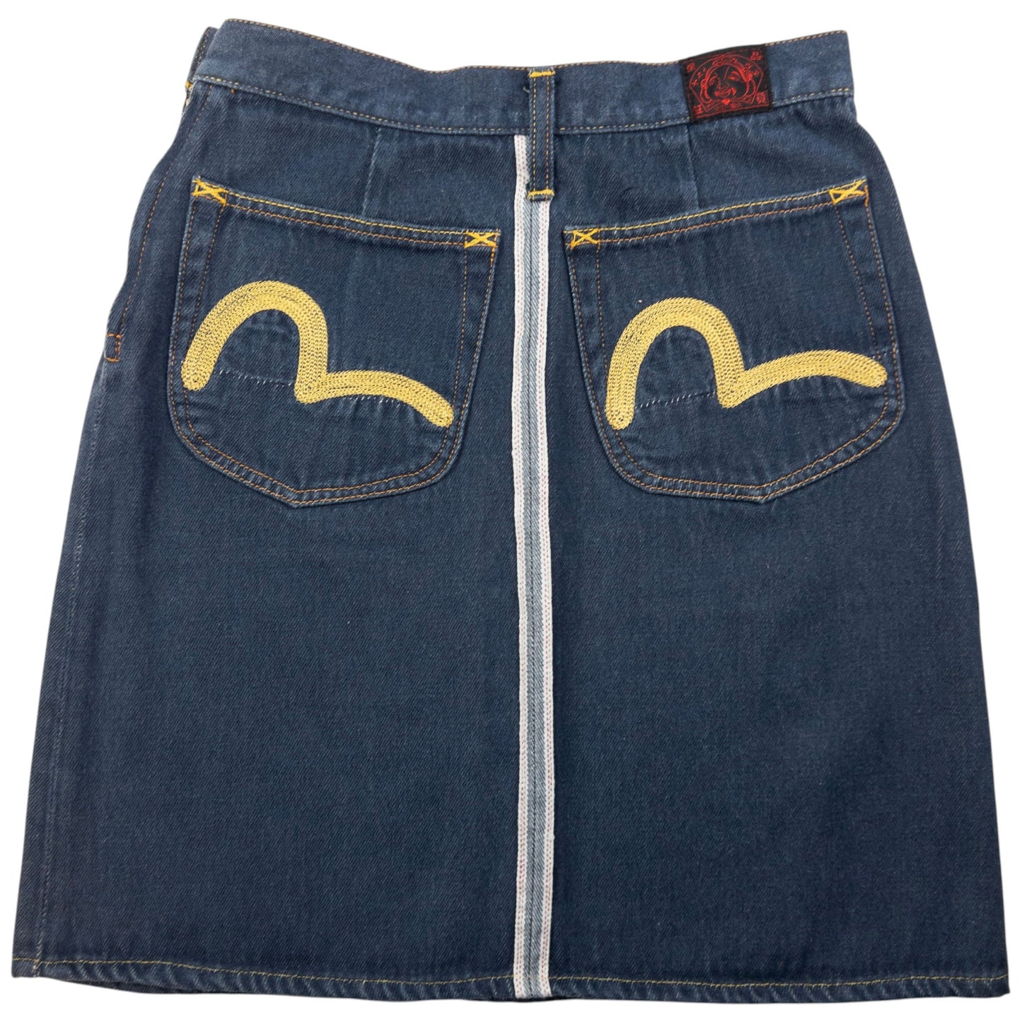 Vintage Evisu Double Gull Embroidered Japanese Denim Skirt Womens Size W26