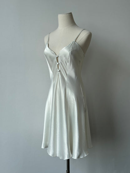 Vintage 1990s Satin Mini Slip Dress - S