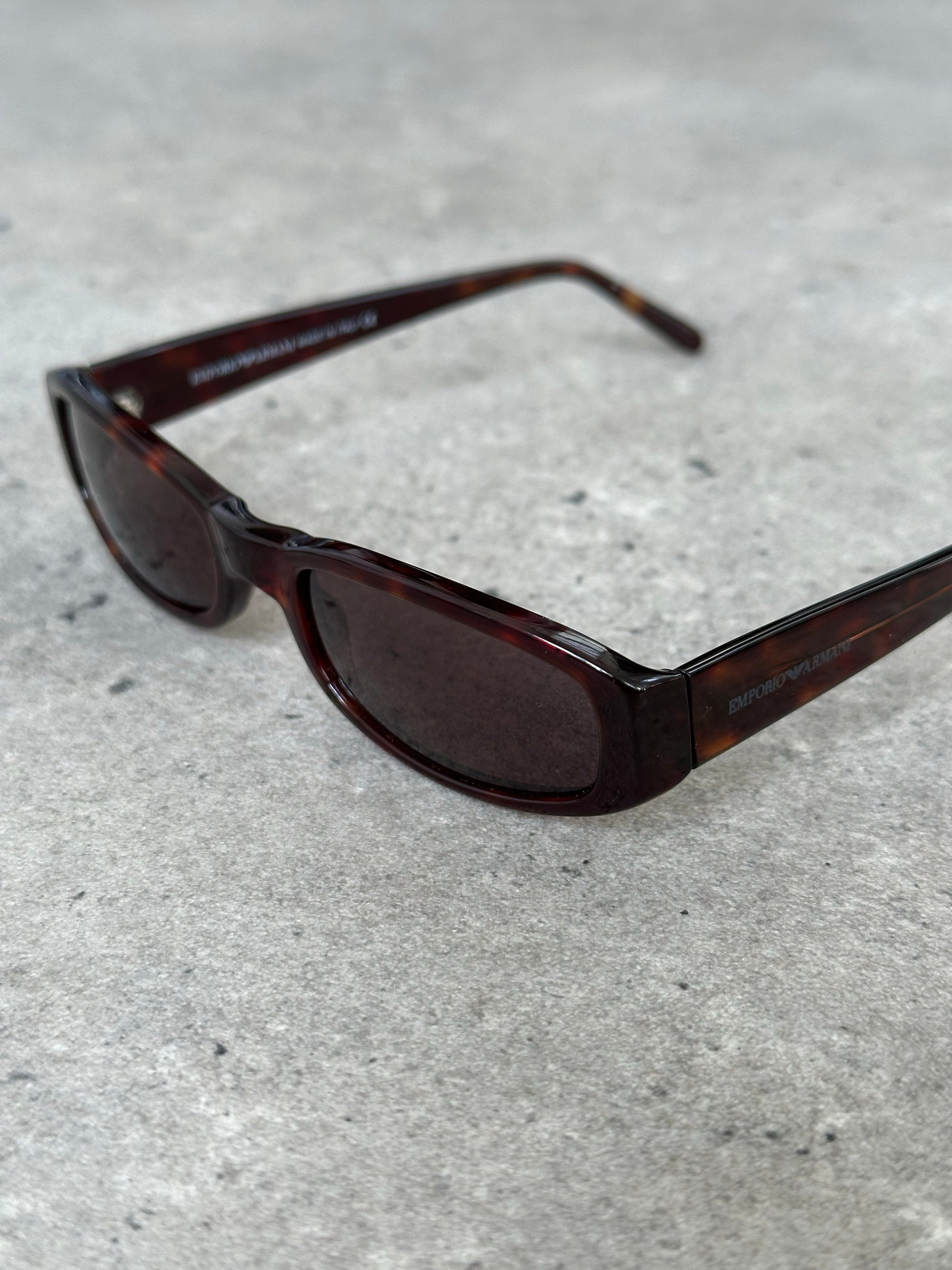 Emporio Armani 1990s Tortoiseshell Rectangle Mini Sunglasses