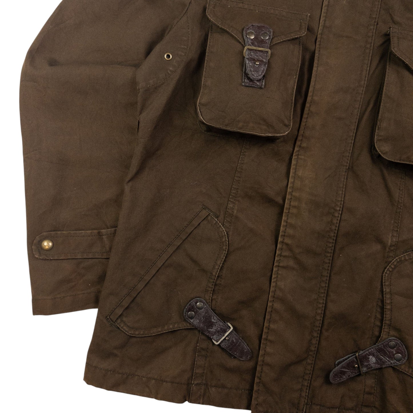 Vintage PPFM Fur Hood Zip Up Cargo Jacket Size S