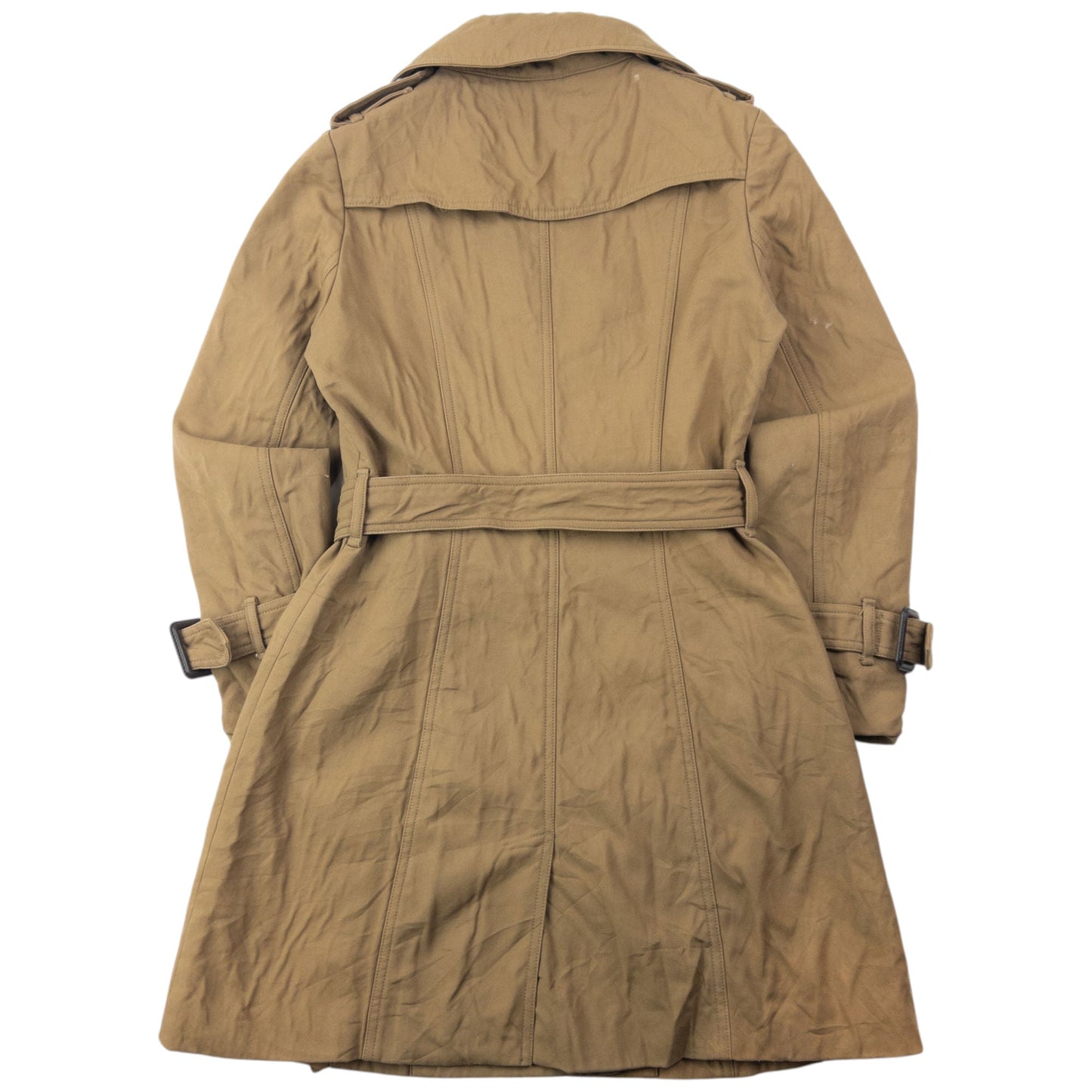 Vintage 2000s Burberry Belt Waist Trench Jacket Womens Size S | Small, Beige
