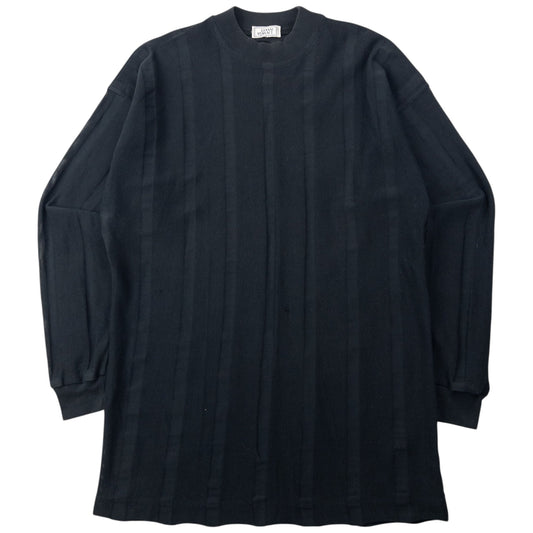 Vintage 90s Gianni Versace Striped Mesh Long Sleeve T Shirt Size M | Medium, Black