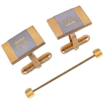Vintage Dior Cuff Links & Tie Pin Set | O/S, Multicoloured